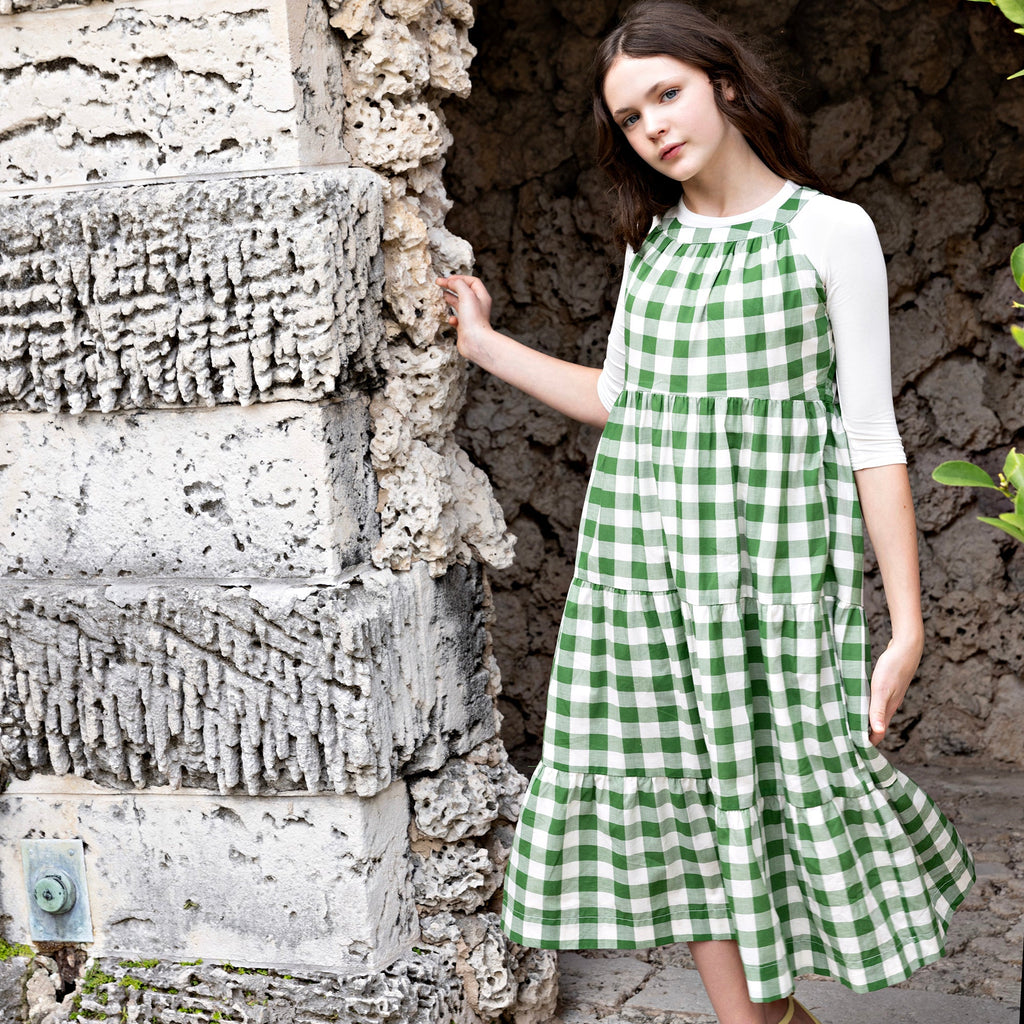 Gingham Tiered Midi Dress Gingham Tiered Midi Dress