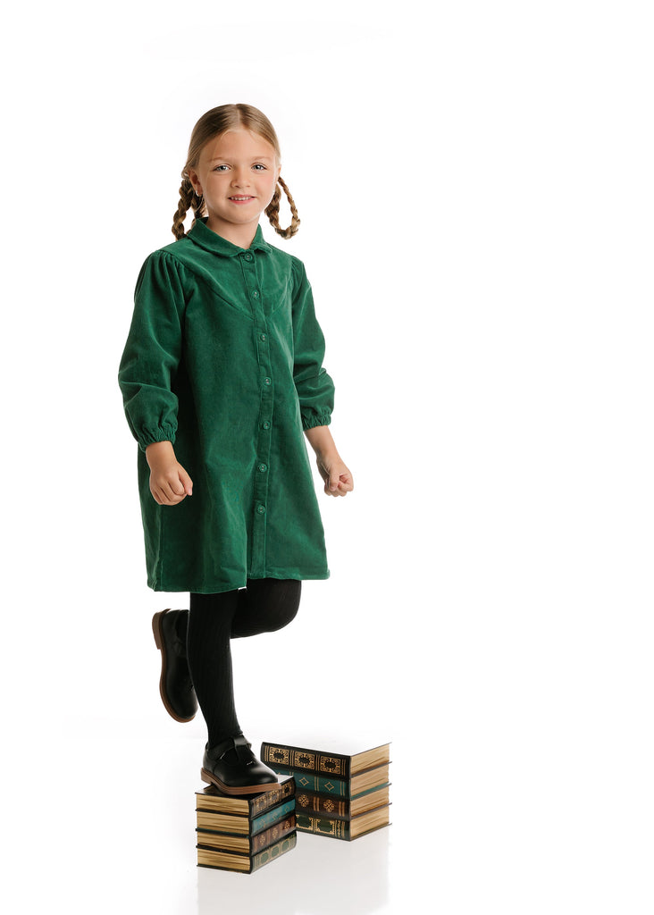 Green Corduroy Dress | Petit Rack Green Corduroy Dress | Petit Rack