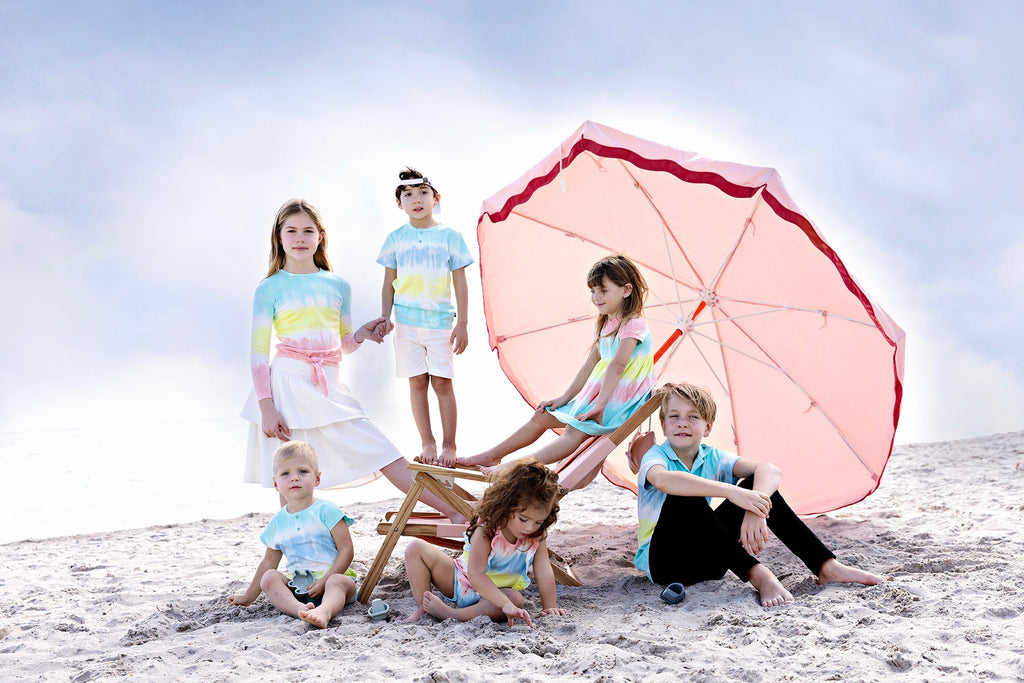 Tie Dyed Stripe Short Sleeve Polo
