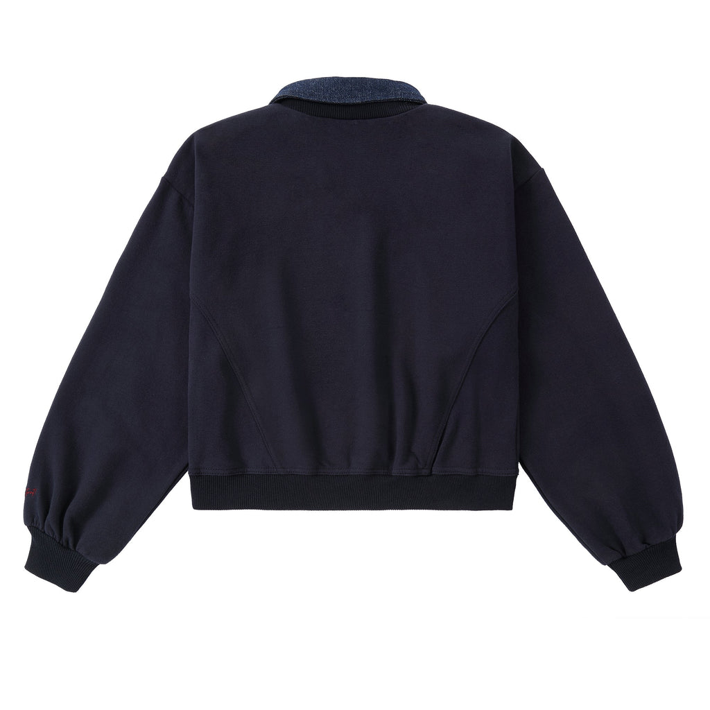 Navy Collared Sweatshirt