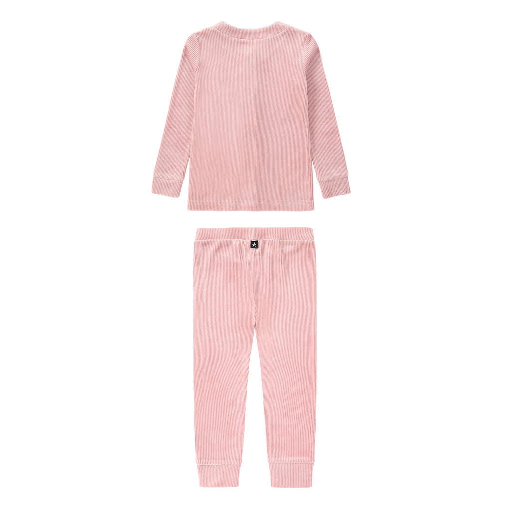 Pink Ribbed Velour Pajamas