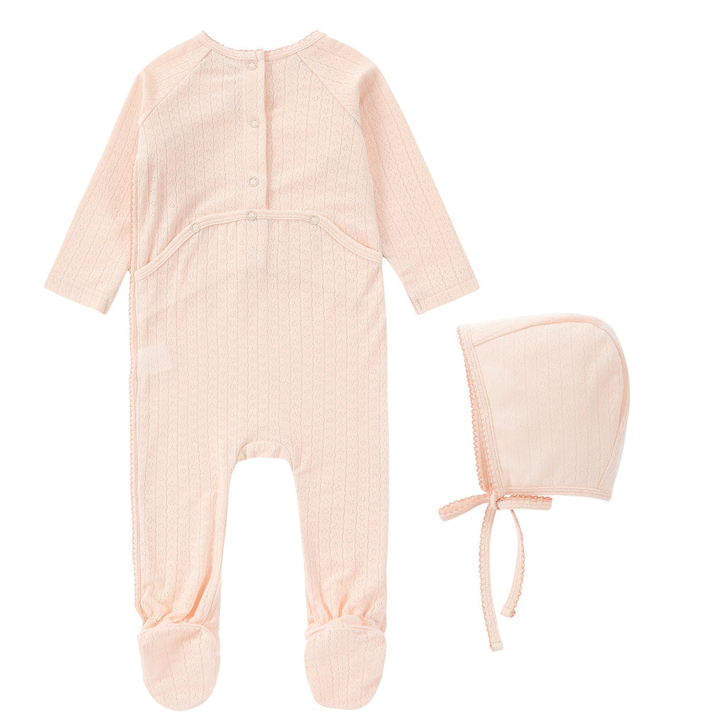 Peach Side Tie Footie