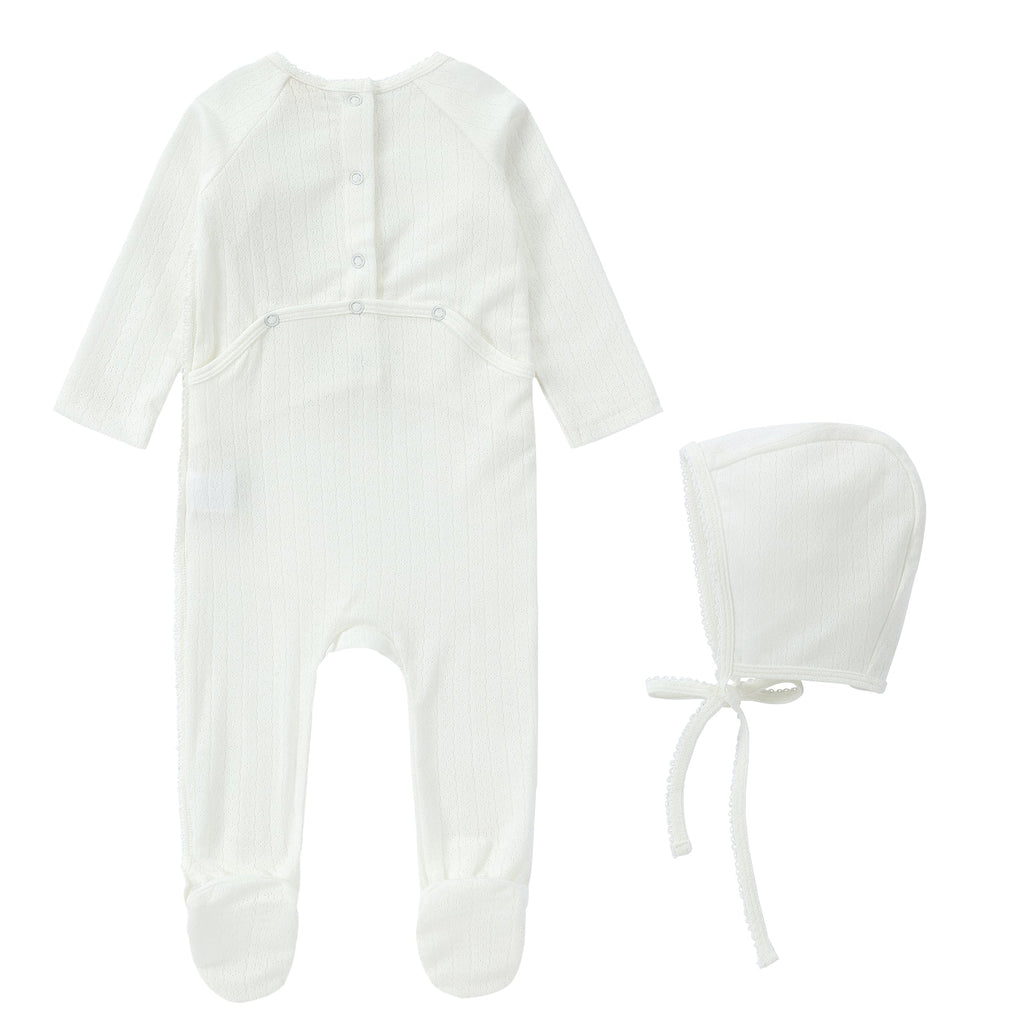 Ivory Side Tie Footie