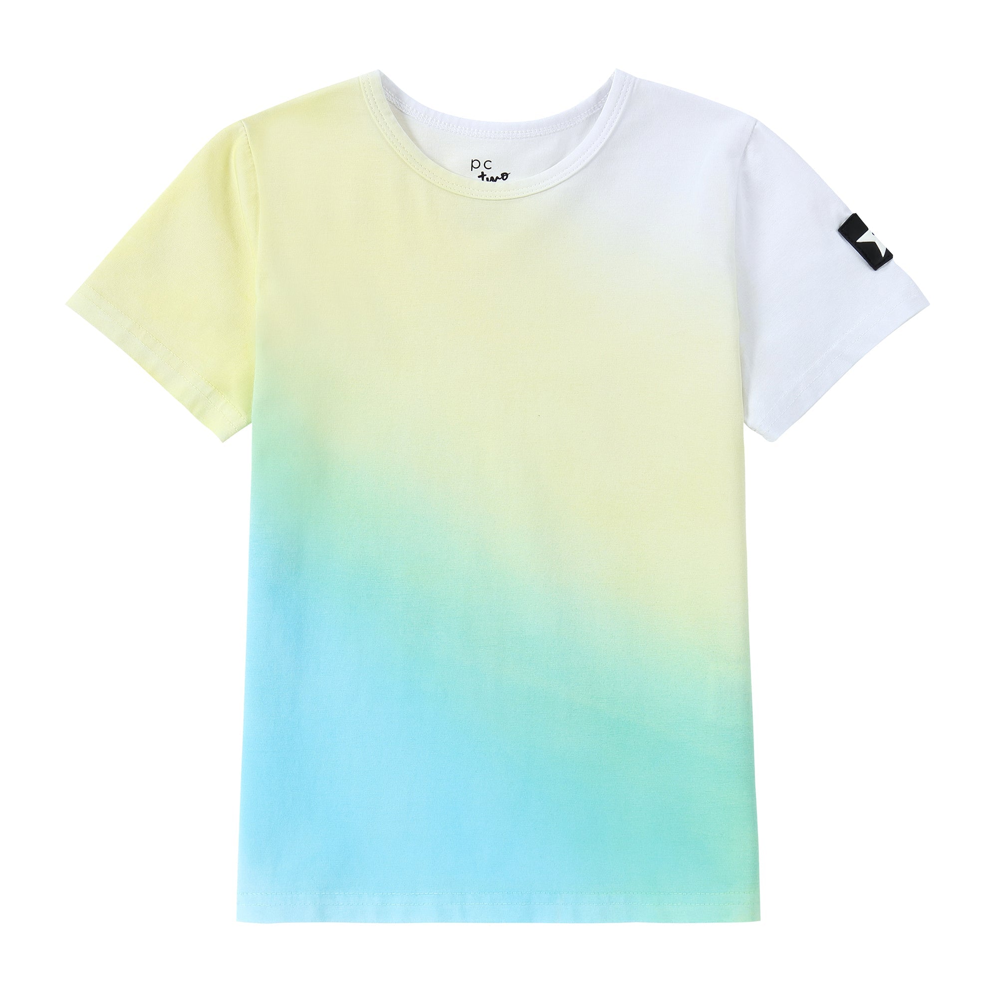 Yellow, Green and Blue Ombre T-Shirt | Petit Rack