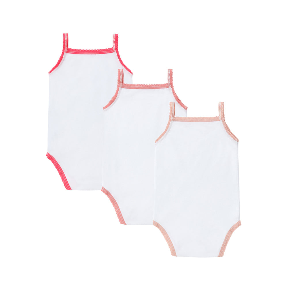 Baby 3pc Bodysuit - White/ Color Trimmed