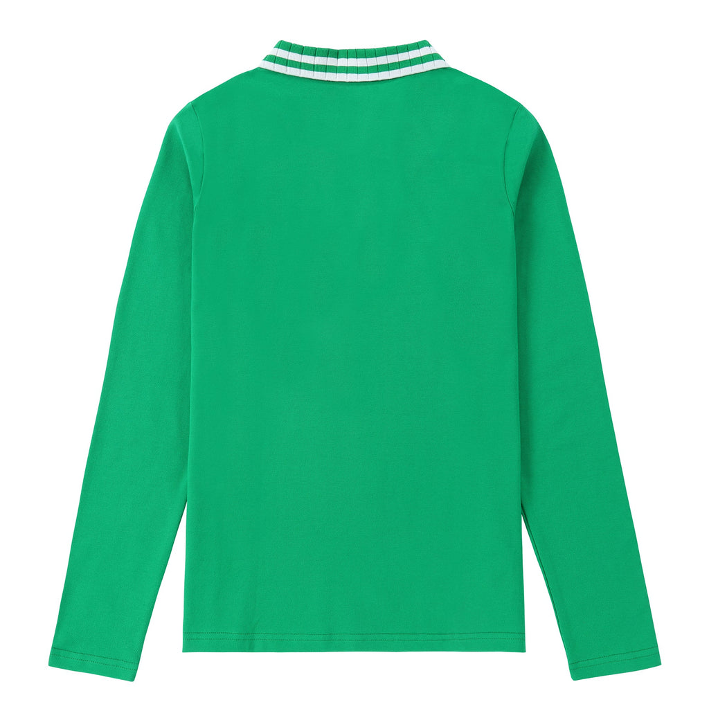 Bright Green Wide Rib Collared Polo