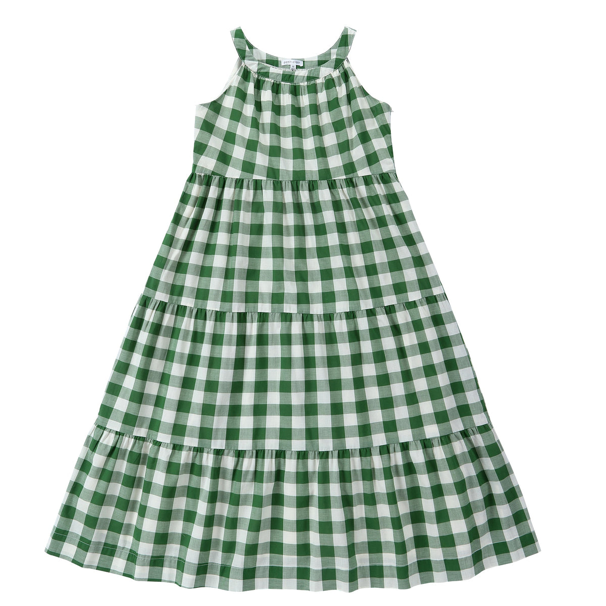 Gingham Tiered Midi Dress | Petit Rack