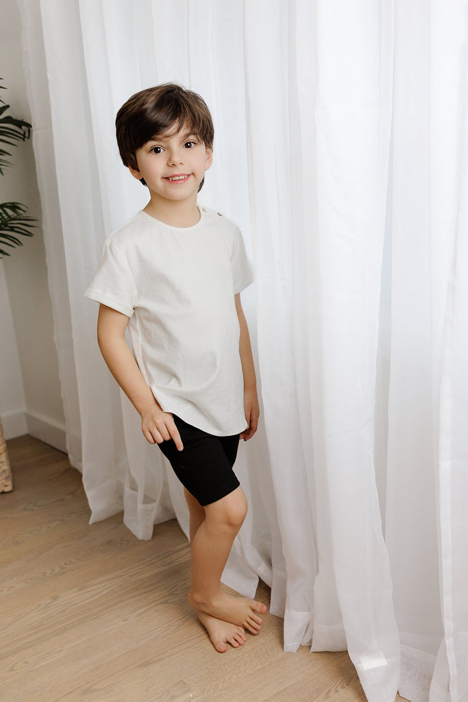 White Round Neck Shirt- Short Sleeve