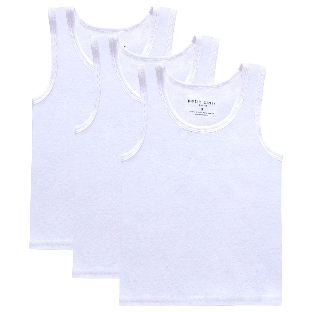 Boys Basic White 3pc Tank Set