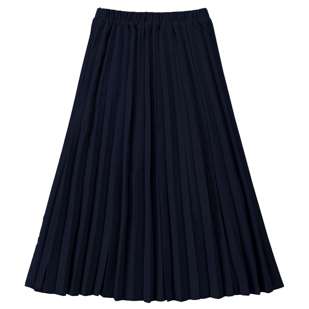 Teens Navy Maxi Sunburst Pleat Skirt