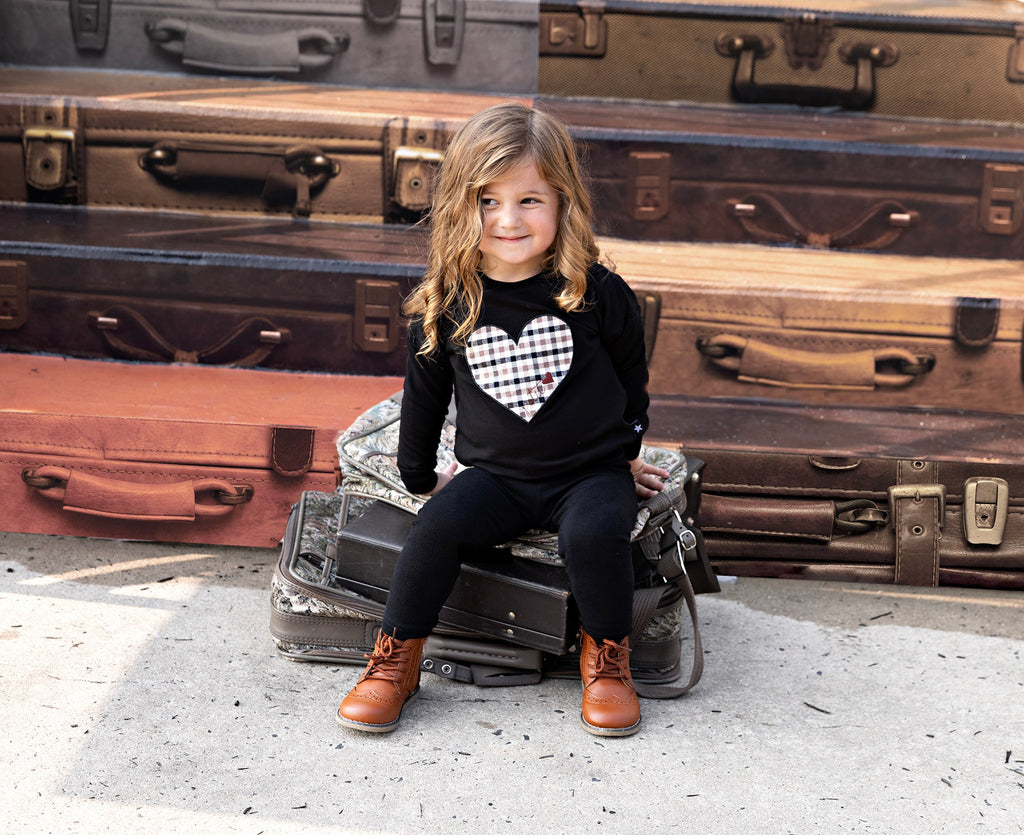 Black Plaid Heart Sweatshirt