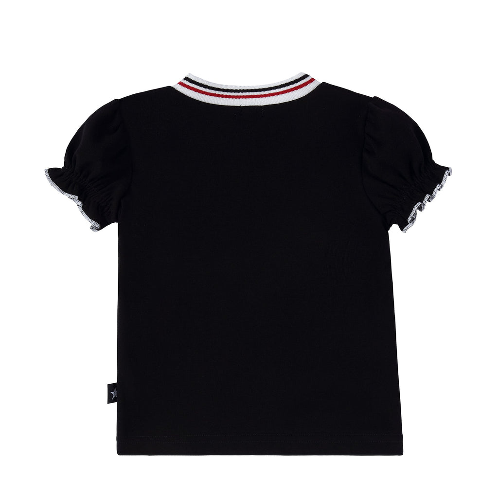 Baby Girl Tennis Applique T-shirt with Puff Sleeve