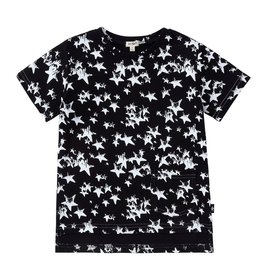Black and White Star Printed T-shirt