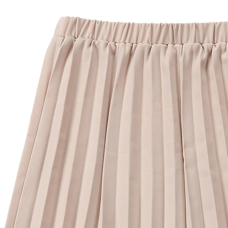 Teens Tan Pleated Midi Skirt