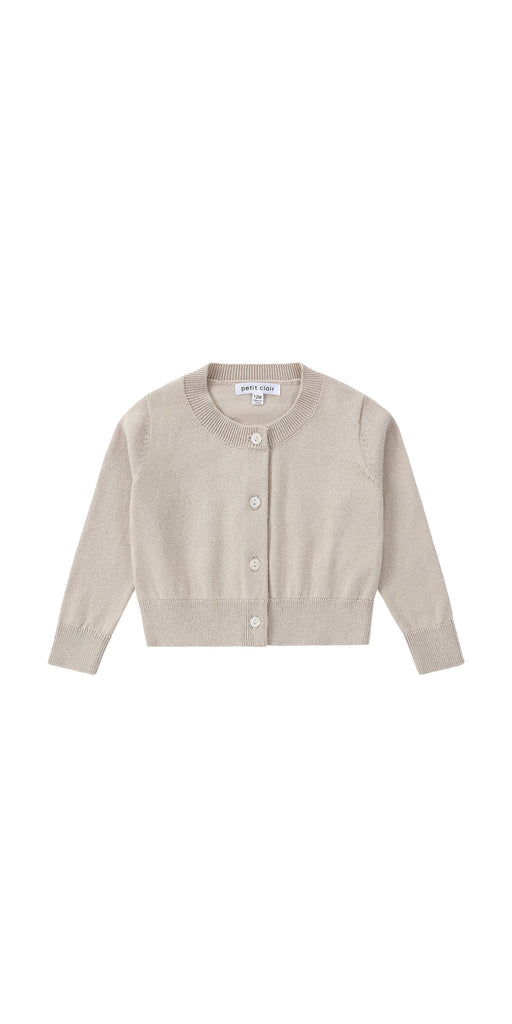 Baby Tan Knit Cropped Cardigan