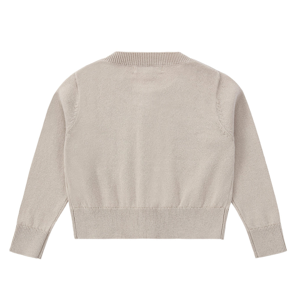 Baby Tan Knit Cropped Cardigan