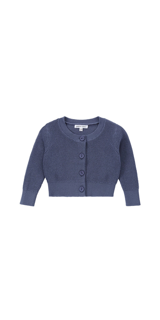 Baby Dusty Blue Cropped Cardigan