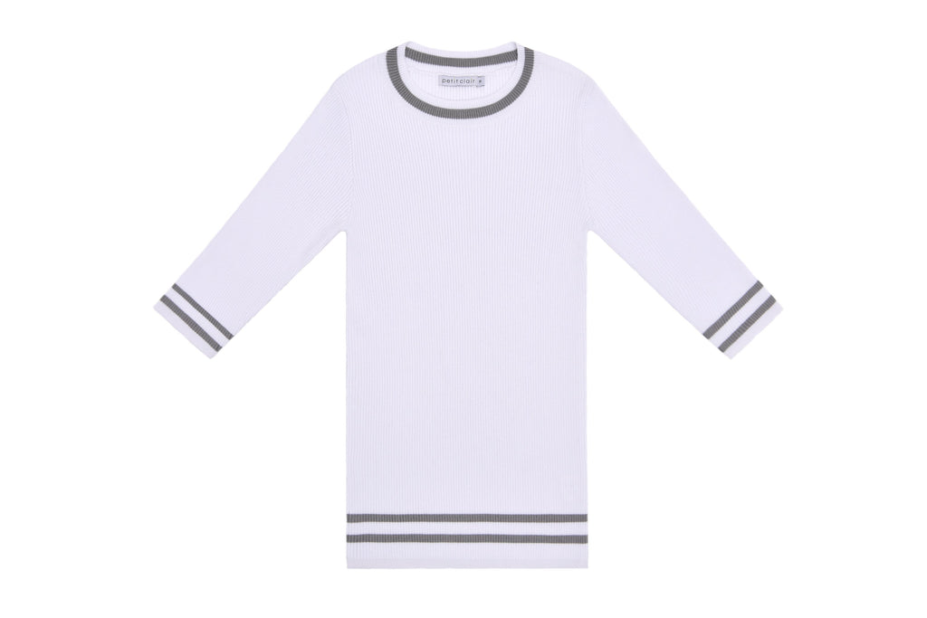 Teens'  Ribbed Knit Top in White