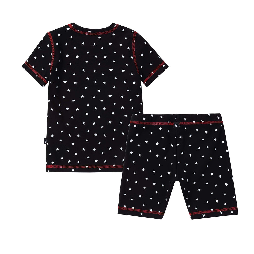 Short Sleeve Star Print Pajama with Red Details
