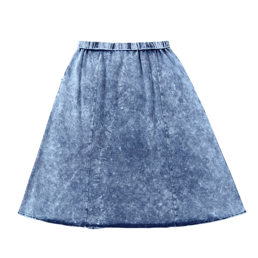 Teens Acid Wash Skirt with Pocket Details