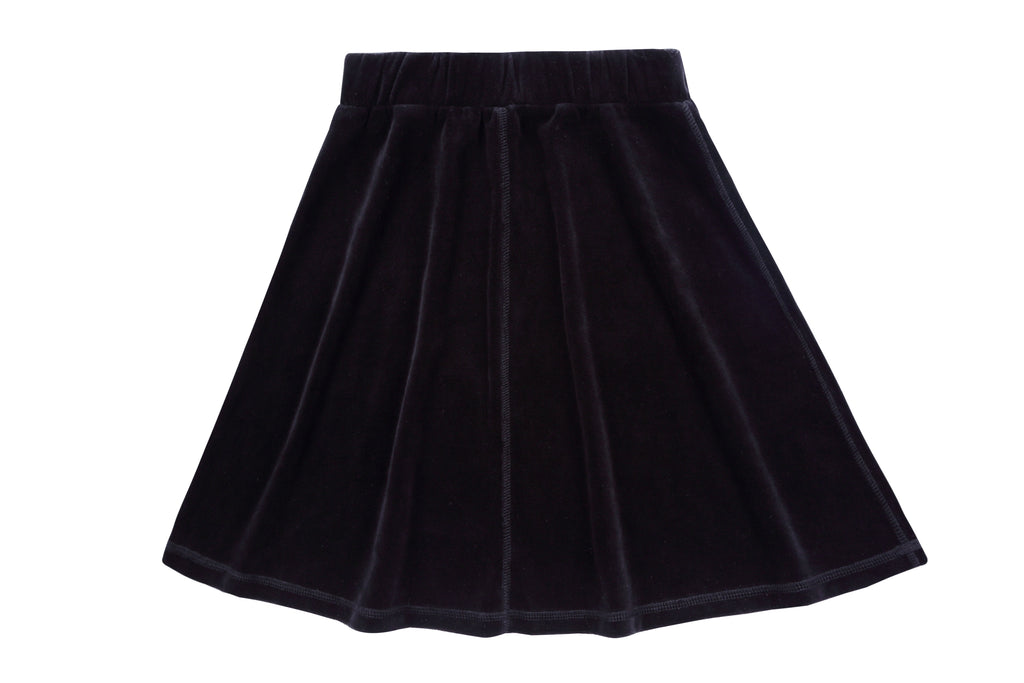 Girls Velour Skirt in Black