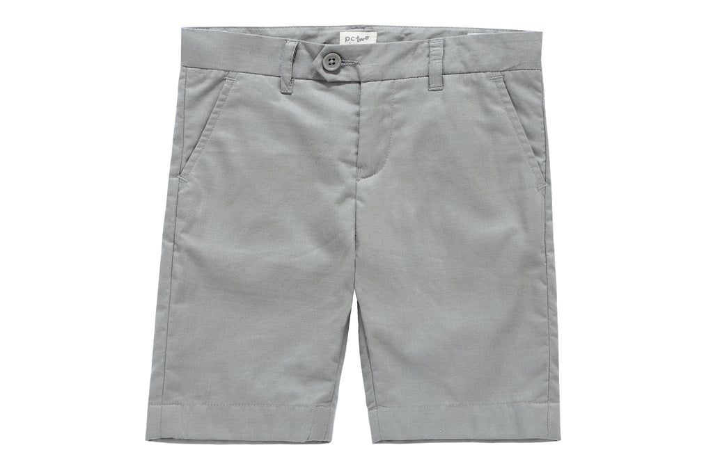 Boys Linen-Like Dress Shorts in Sage