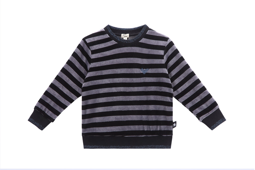 Baby Girls' Velour Stripe Sweatshirt
