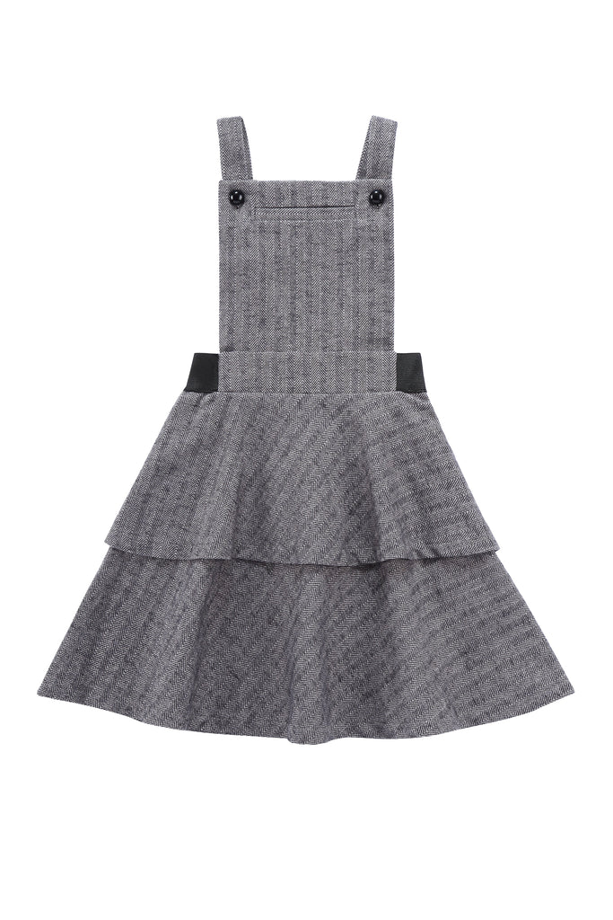 Girl's Pinafore Dress in Tweed