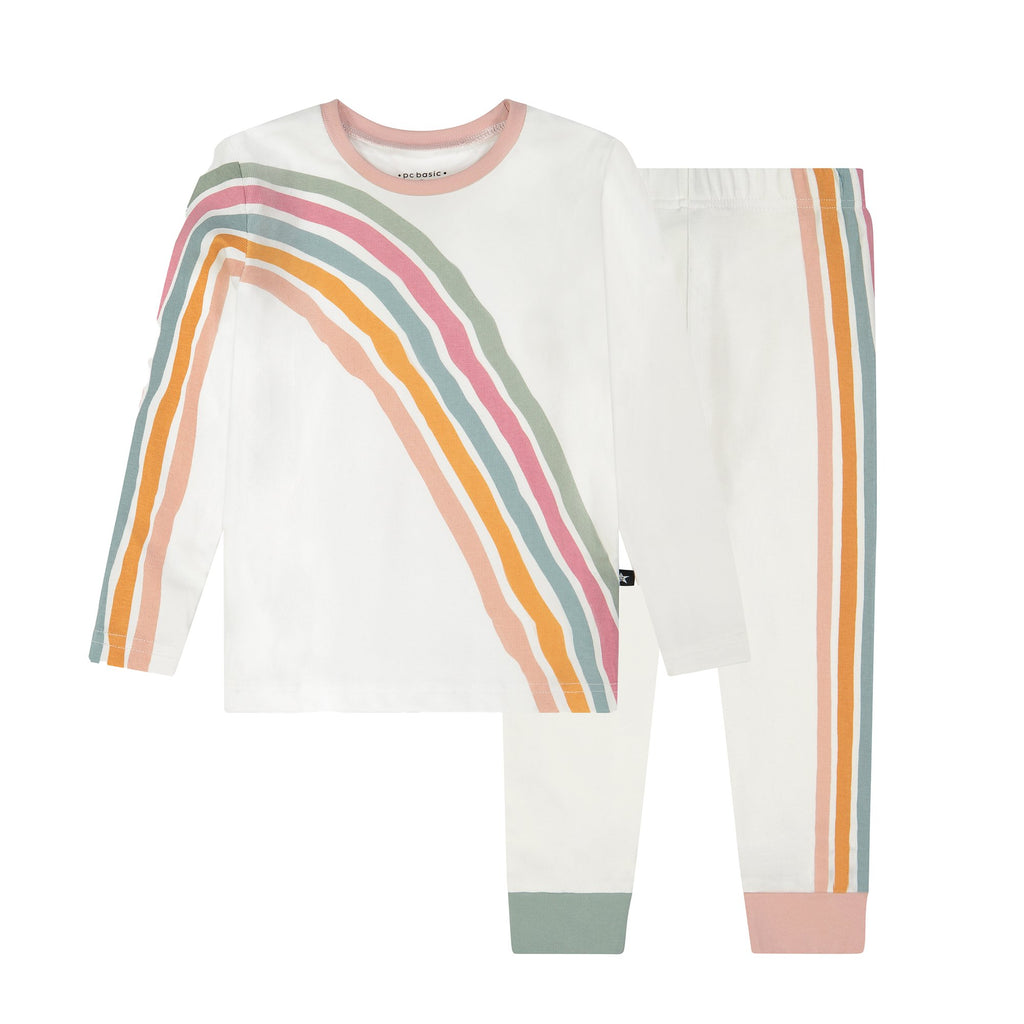 Rainbow Pajamas with Blue and Pink Contrast