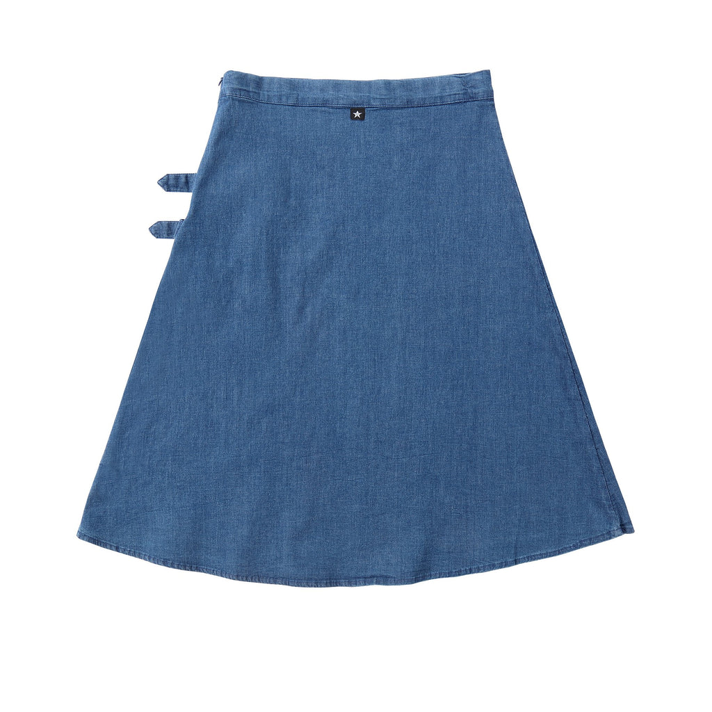 Teens Blue Denim Buckle Skirt
