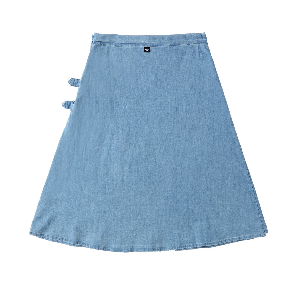 Teens Light  Denim Buckle Skirt