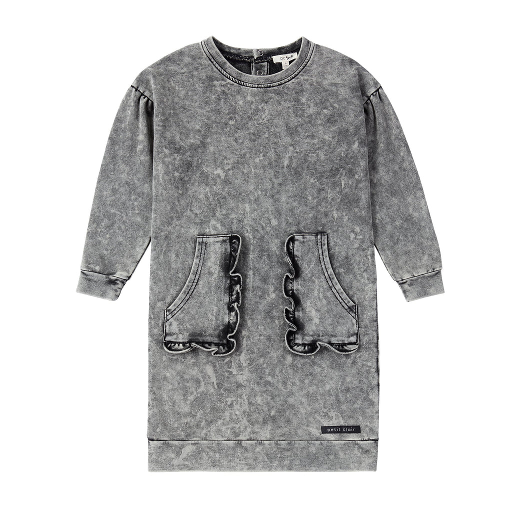 Black Wash Sweatshirt Dress