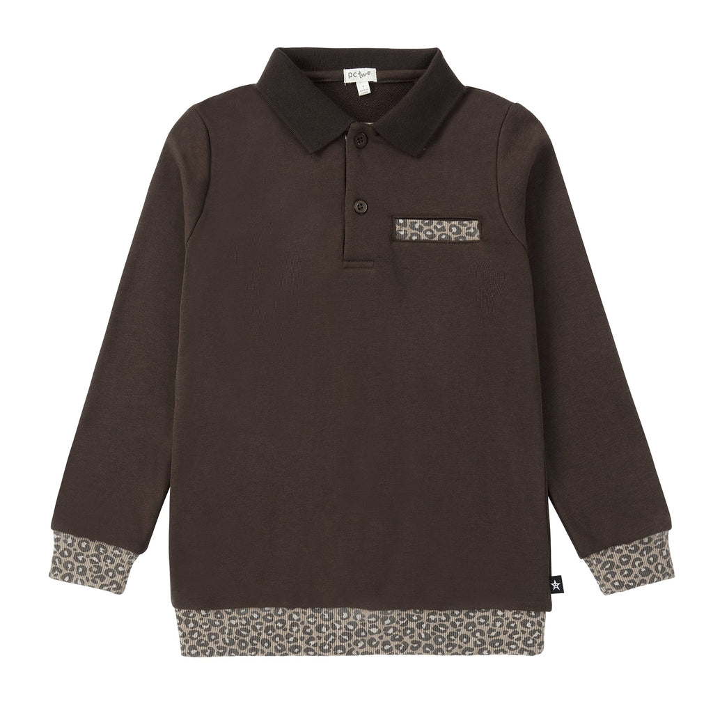 Lpd Racks Brown Polo With Cheetah Accents | Petit Rack