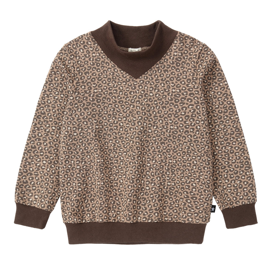 Lpd Racks Cheetah Print Sweatshirt With Pointed Mock Neck | Petit Rack