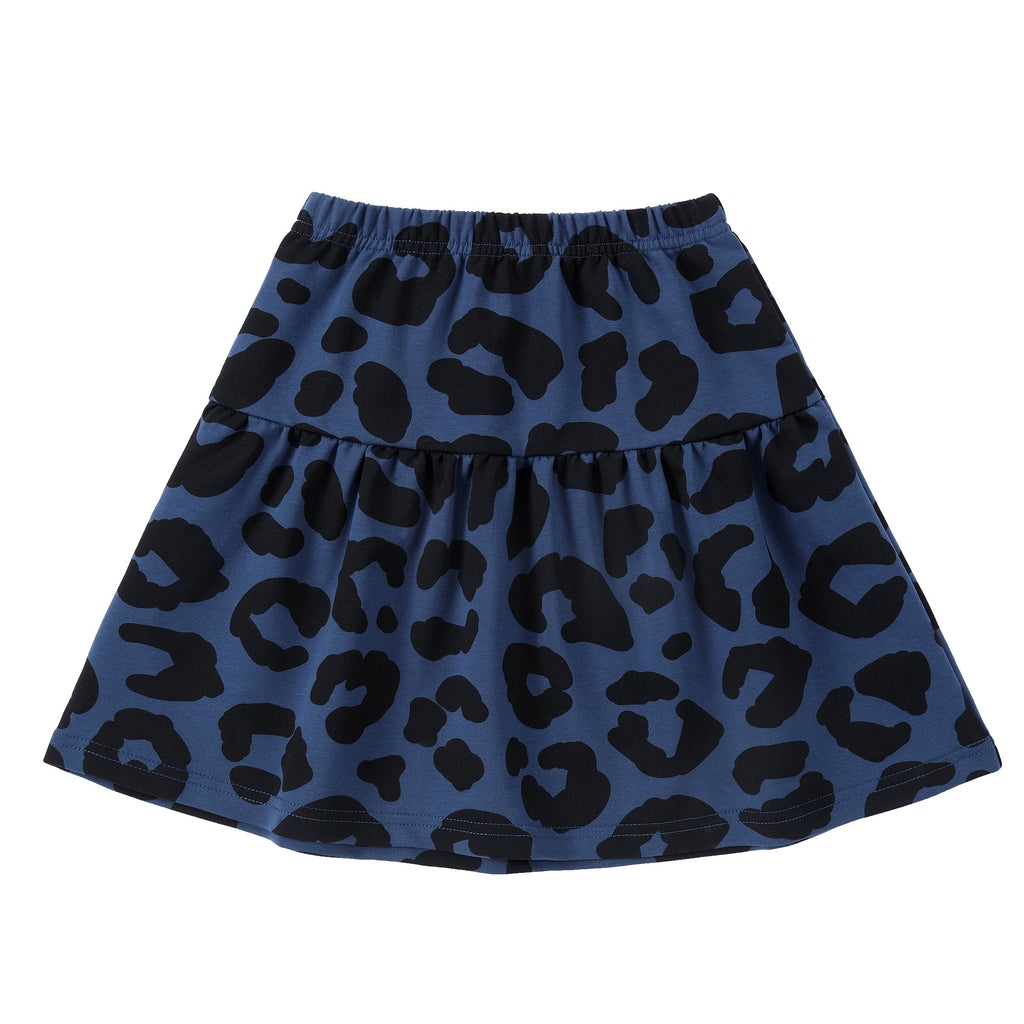 Blue Leopard Print Skirt