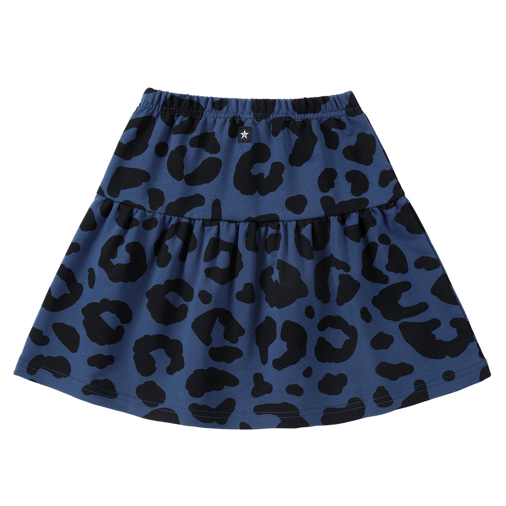 Blue Leopard Print Skirt