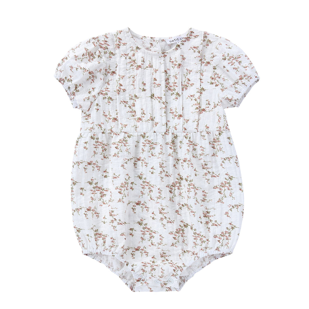 Textured Floral Baby Romper