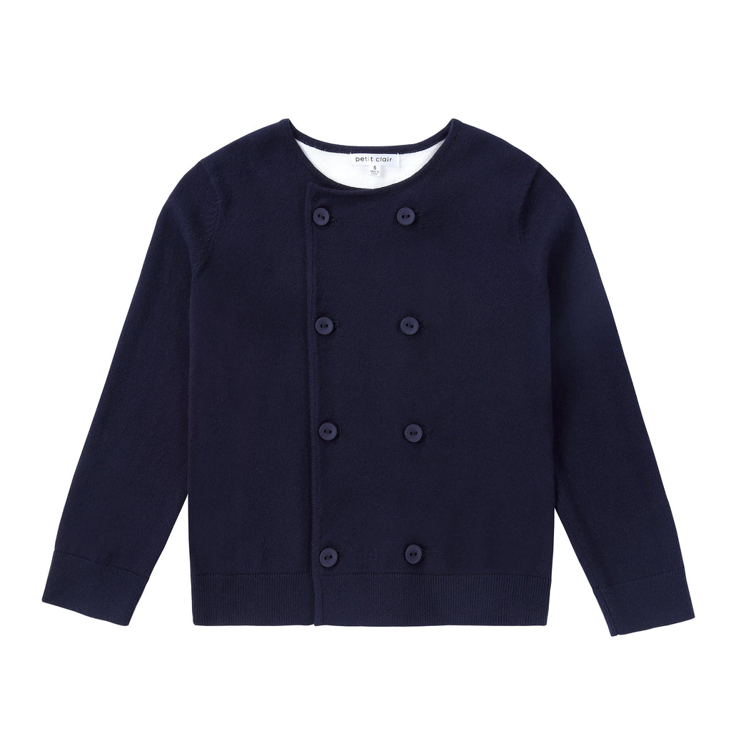 Double Breasted Navy Cardigan