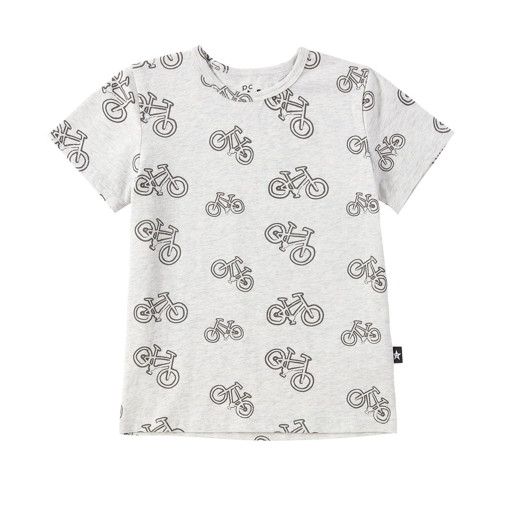 Baby Heather Grey Bike Print Tshirt