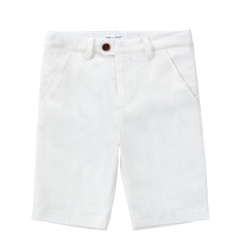 Ivory Linen Shorts