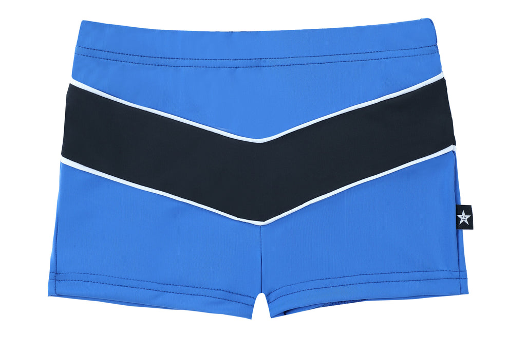 Blue Swim Shorts  with V-Shape Detail