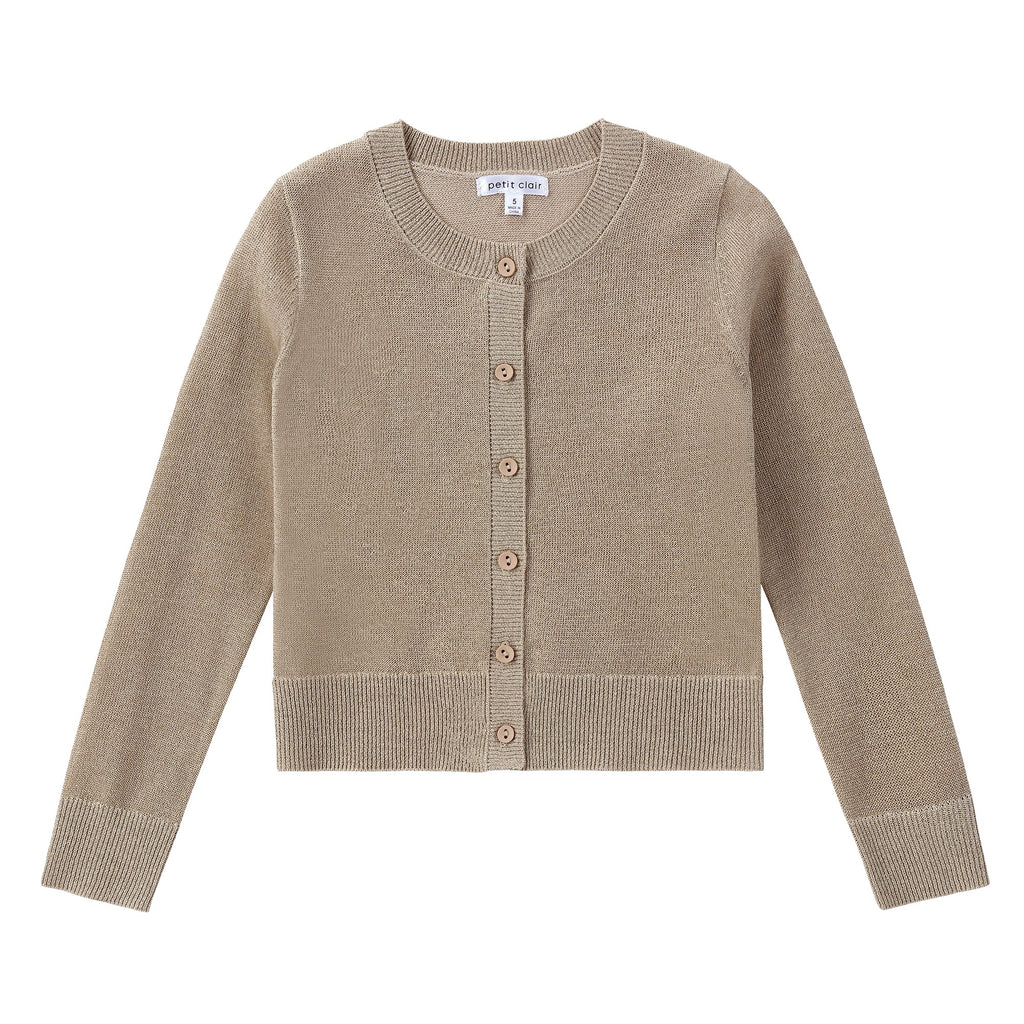 Baby Gold Cropped Knit Cardigan