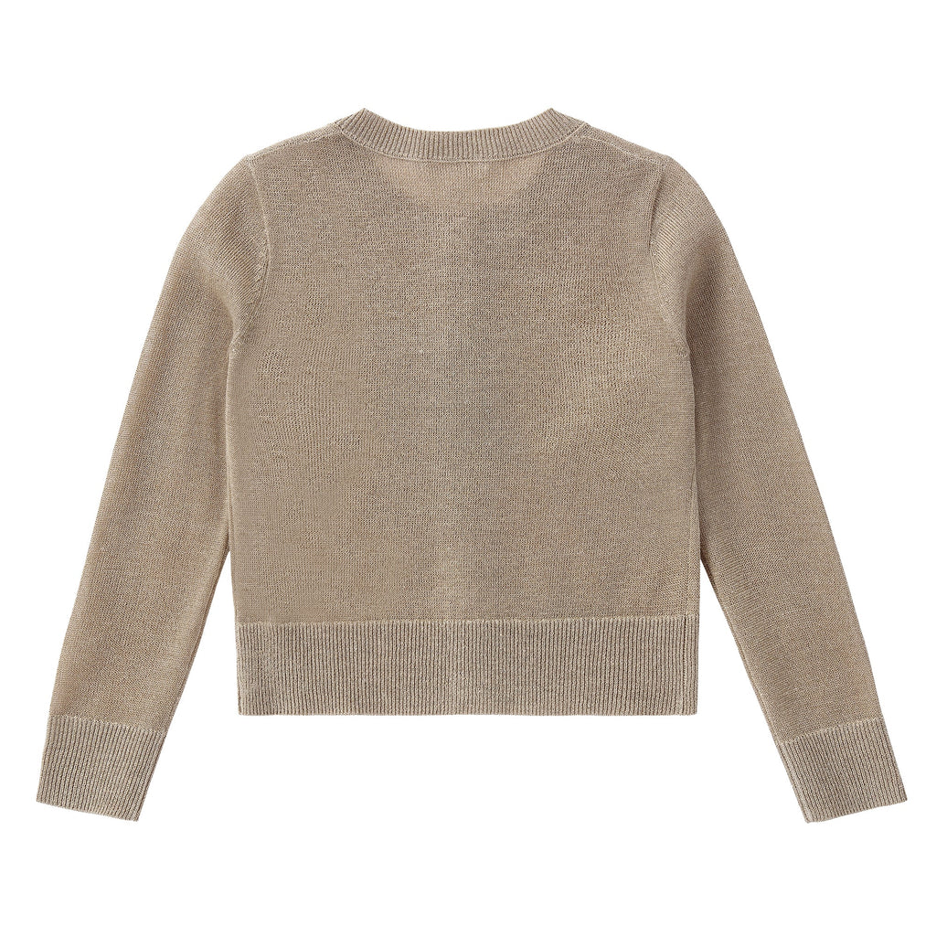 Baby Gold Cropped Knit Cardigan