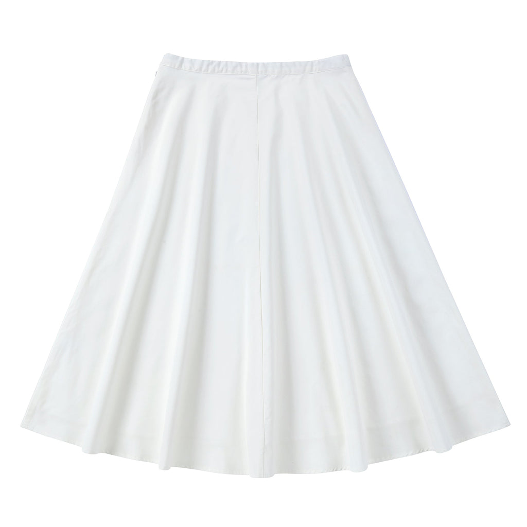 Ivory Midi A-Line Skirt