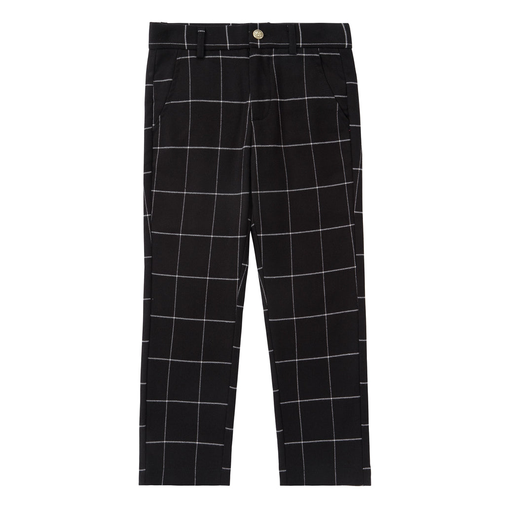 Black, and Ivory Grid Pants