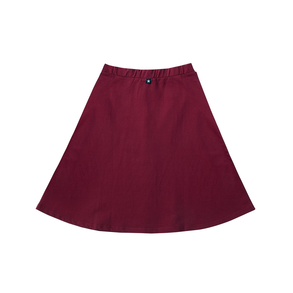 Basic Wine Skirt with Faux Snap Detail