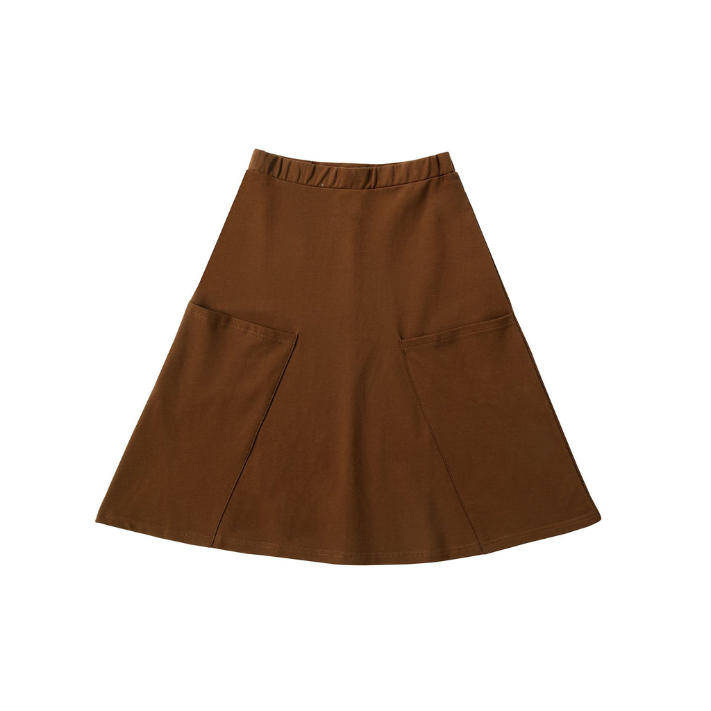 Basic Brown Skirt with Pockets