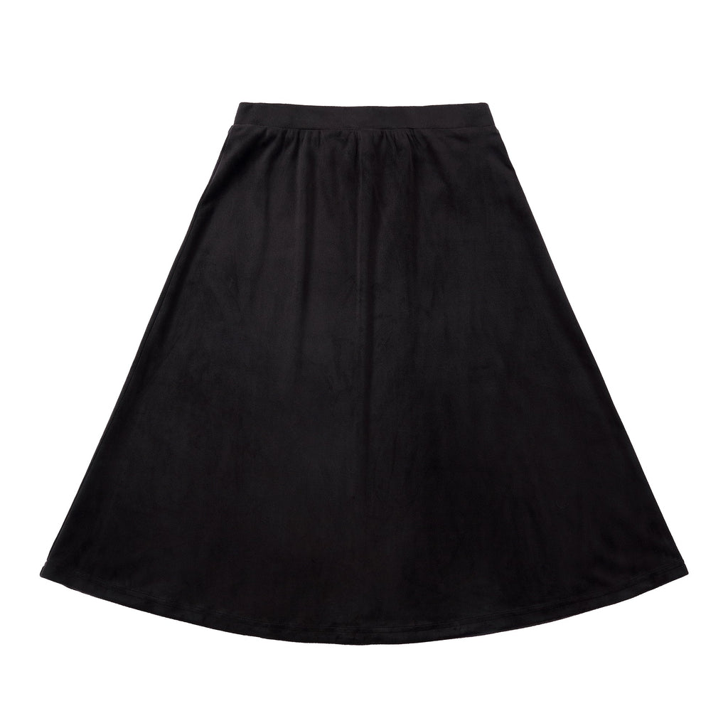 Black Velour A-line Skirt