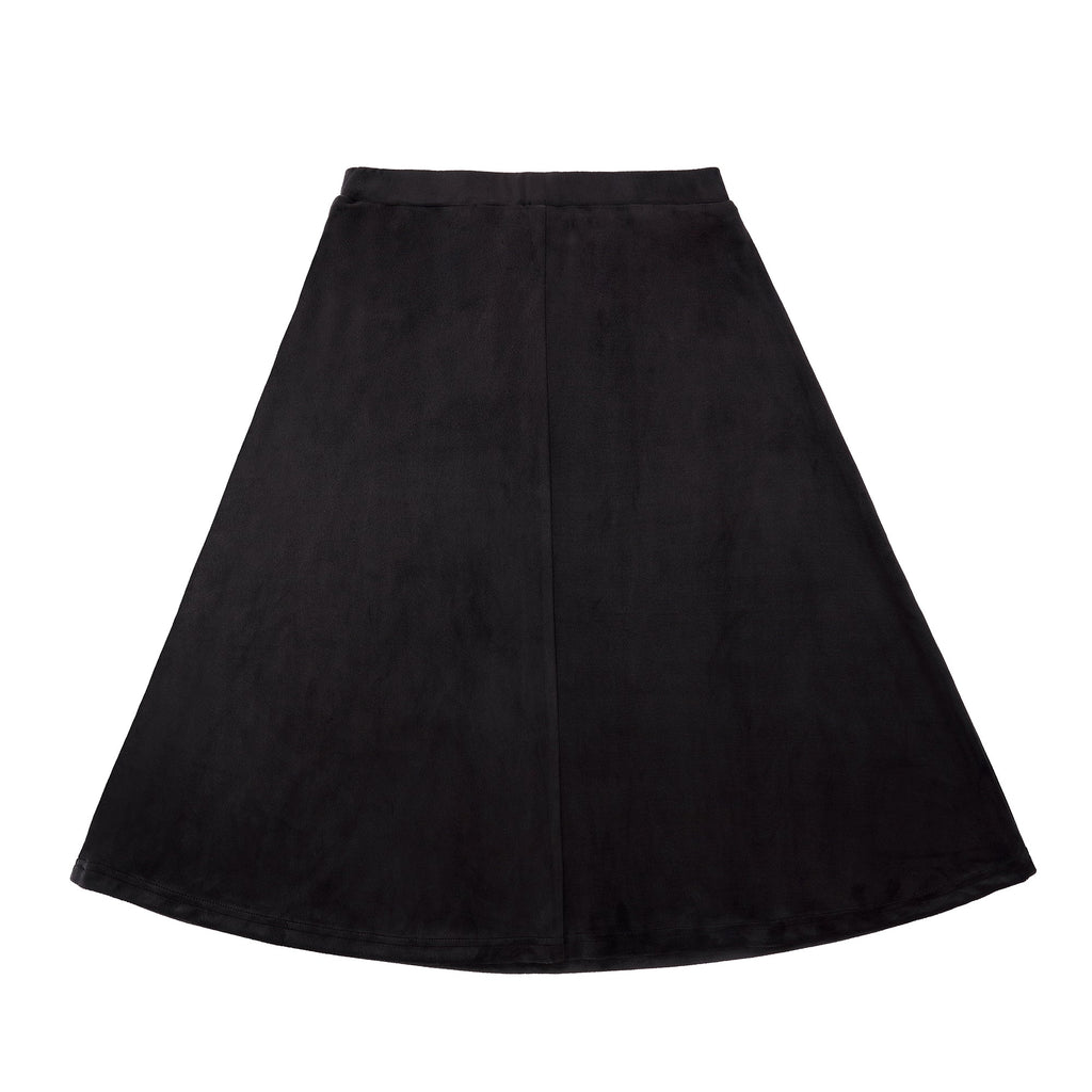 Black Velour A-line Skirt