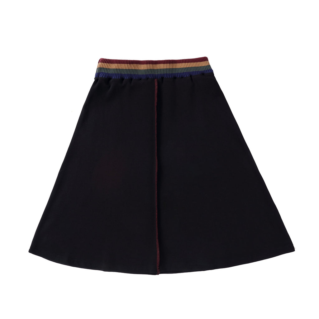 Teens A-line Skirt with Multi Color Sweater Ribbing